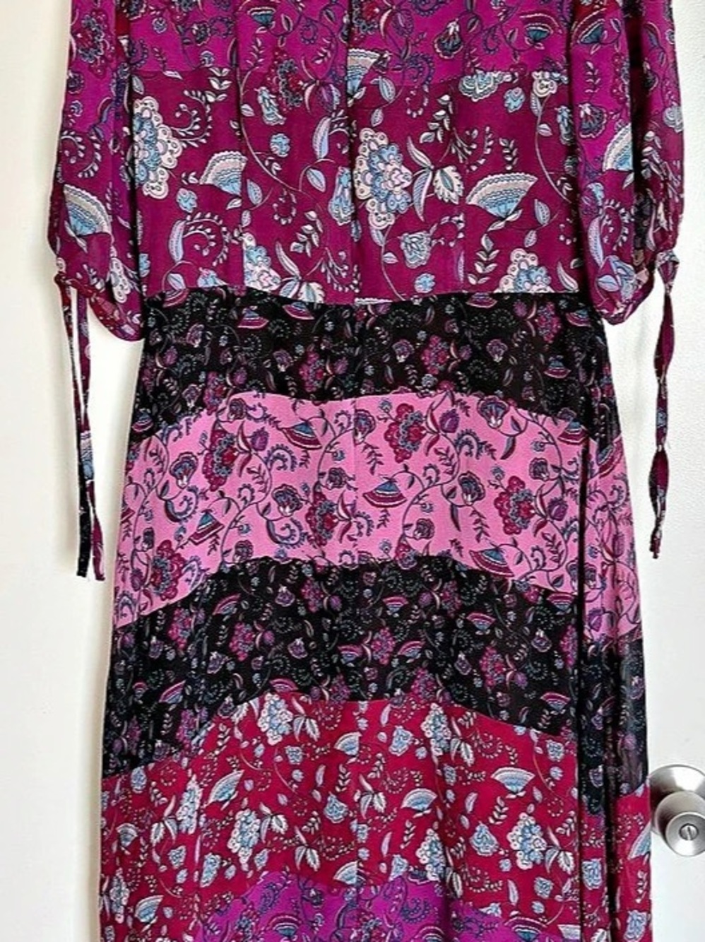 TOZGALi Floral Midi Dress in Purple & Pink Size 12